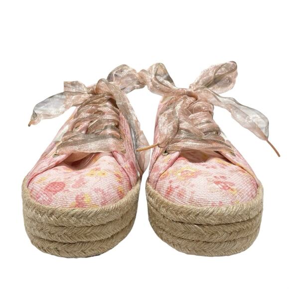 SUPERGA x LOVESHACKFANCY 2730 Espadrille Sneakers in Floral Tokyo Pink Size 8.5 - Picture 4 of 12